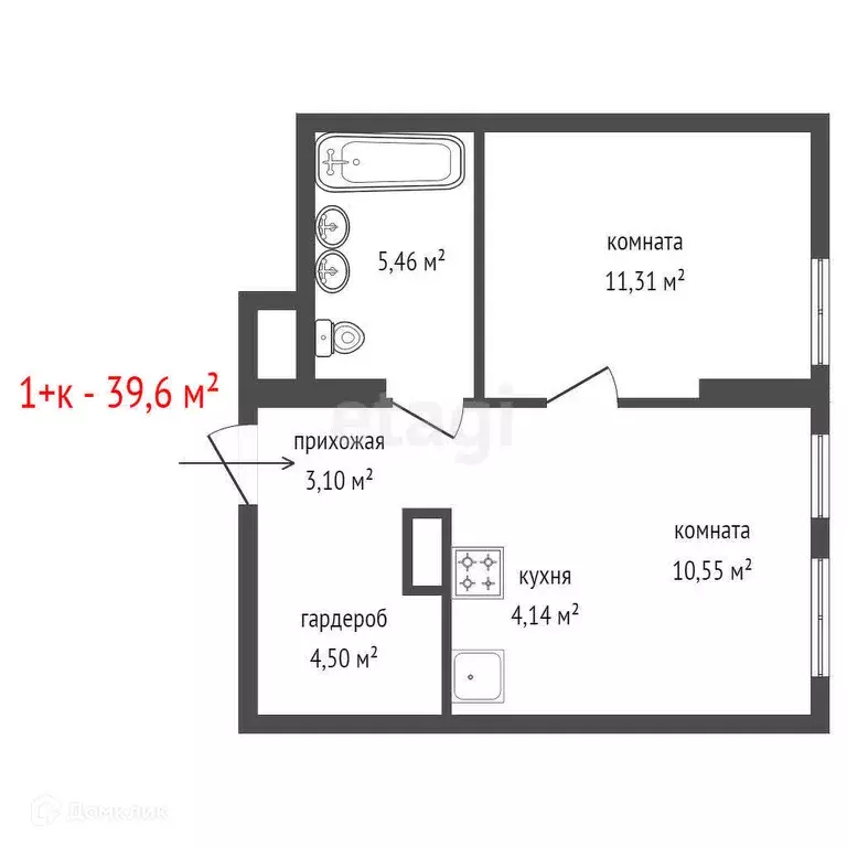 Продаётся 1-к квартира, 39.6 м - Фото 1