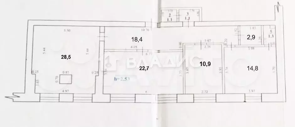 3-к. квартира, 102 м, 1/5 эт. - Фото 0