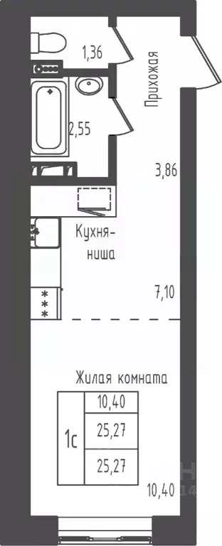 Студия Московская область, Дмитровский муниципальный округ, д. Рыбаки ... - Фото 0