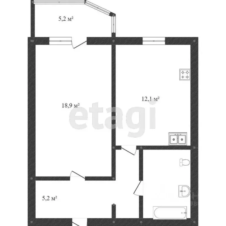 1-к кв. Ханты-Мансийский АО, Нефтеюганск 17-й мкр, 2 (43.9 м) - Фото 0