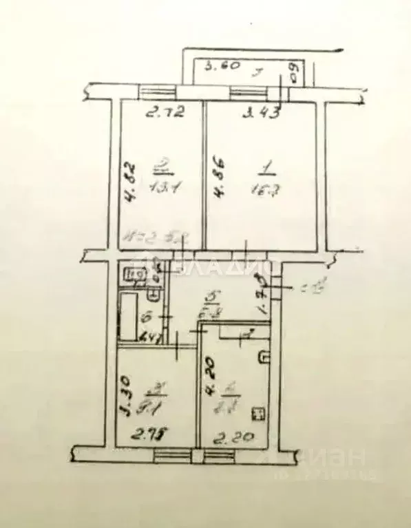 3-к кв. Краснодарский край, Ейск Коммунистическая ул., 20/8 (63.3 м) - Фото 2