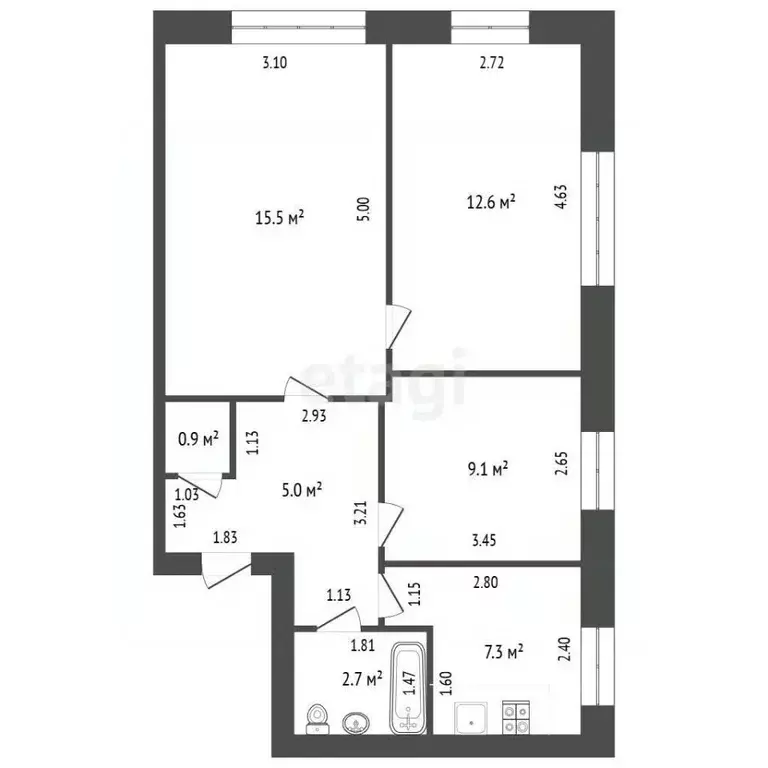 3-к кв. Калужская область, Мещовск просп. Революции, 37 (53.1 м) - Фото 1
