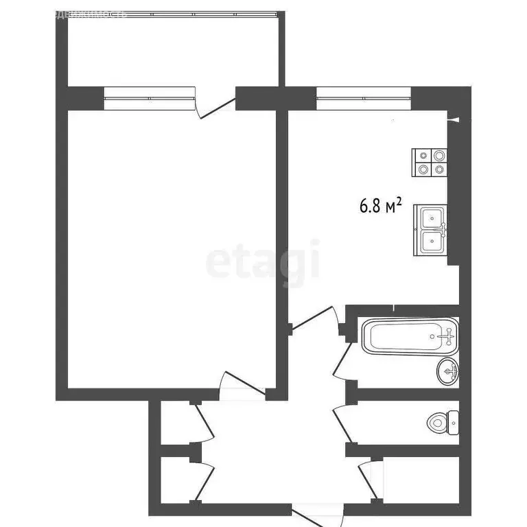 1-комнатная квартира: Архангельск, улица Розы Люксембург, 68к1 (28.5 ... - Фото 1