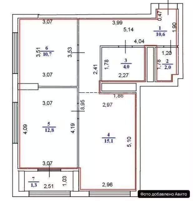 3-комнатная квартира: Анкудиновка, Черкесская улица, 17 (55.2 м) - Фото 1