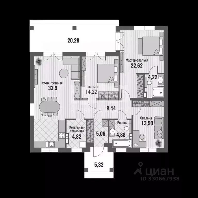Коттедж в Москва Акиньшино-5 кп, 11-я линия (133 м) - Фото 1