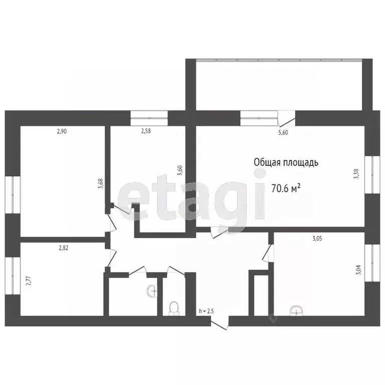 4-к кв. Бурятия, Улан-Удэ Заречный мкр, ул. Мерецкова, 20 (70.6 м) - Фото 2