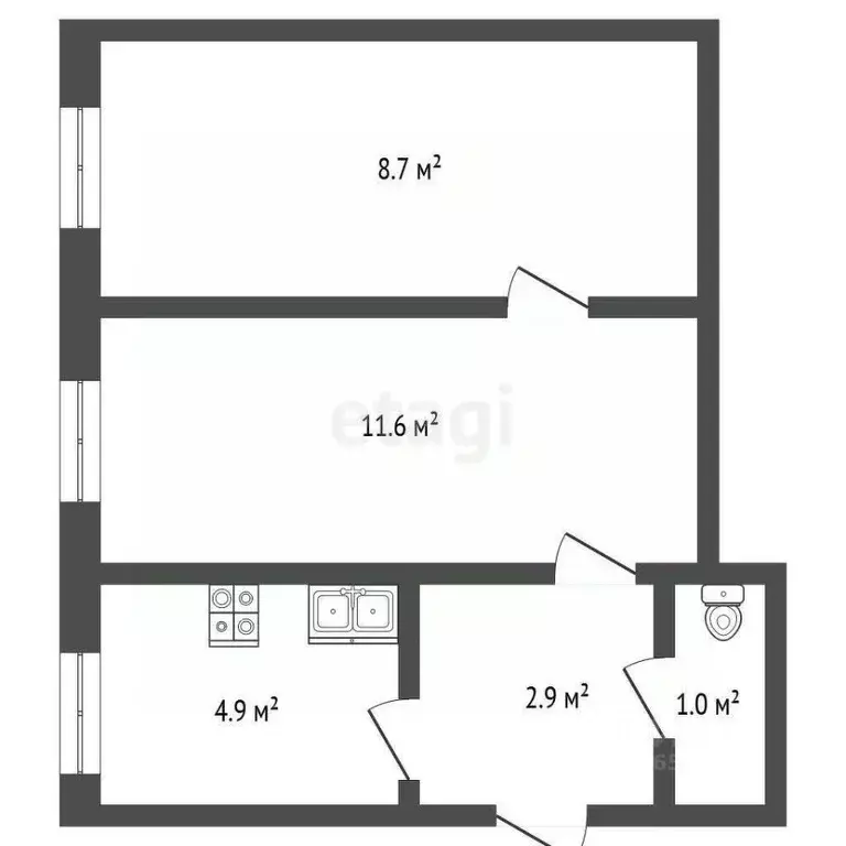 2-к кв. Севастополь ул. Супруна, 14 (29.1 м) - Фото 2
