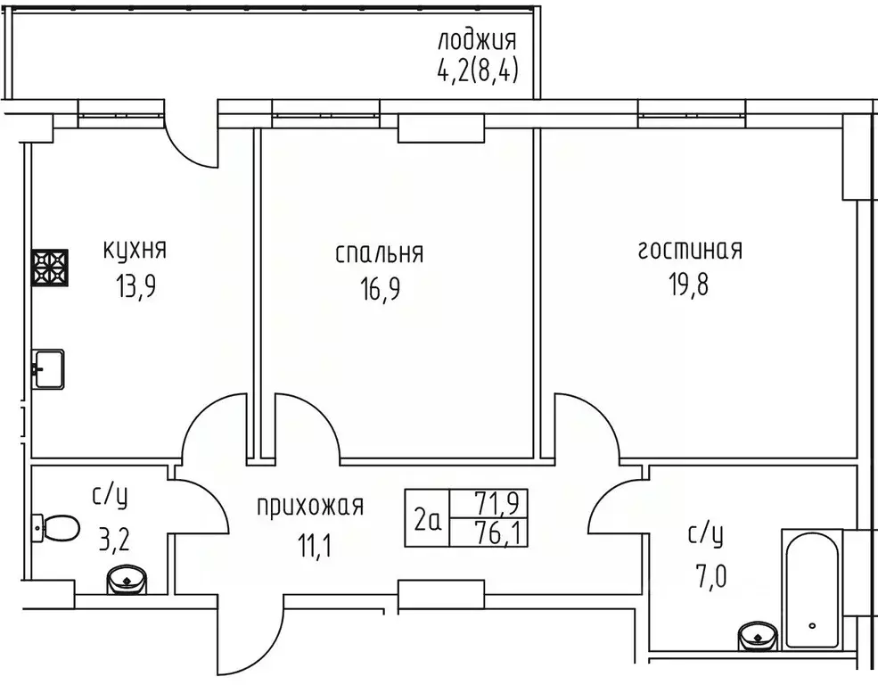 2-к кв. Саха (Якутия), Якутск просп. Михаила Николаева, 3/6 (76.1 м) - Фото 0