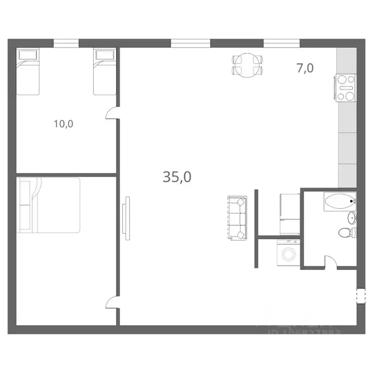 2-к кв. Омская область, Омск Ильинская ул., 17 (43.5 м) - Фото 1