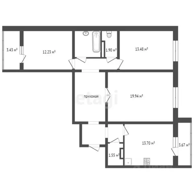 3-к кв. Оренбургская область, Оренбург ул. Аксакова, 28 (85.4 м) - Фото 1