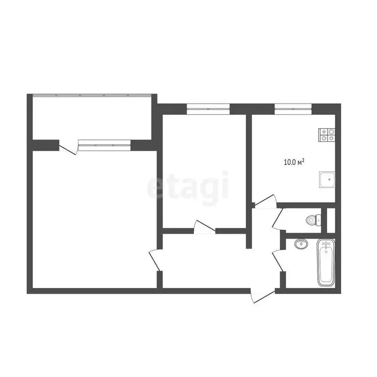 2-комнатная квартира: Тюмень, Ратная улица, 1 (56.2 м) - Фото 0