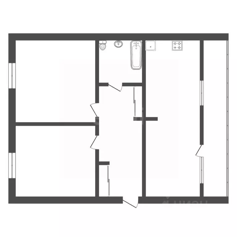 3-к кв. Амурская область, Благовещенск Комсомольская ул., 16 (86.4 м) - Фото 2
