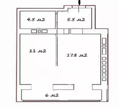 1-к кв. Калининградская область, Калининград ул. Старшины Дадаева, 71 ... - Фото 2