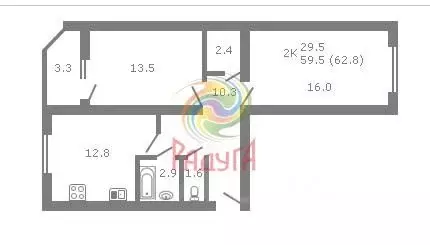 2-к кв. Ивановская область, Иваново Ташкентская ул., 110 (59.5 м) - Фото 1