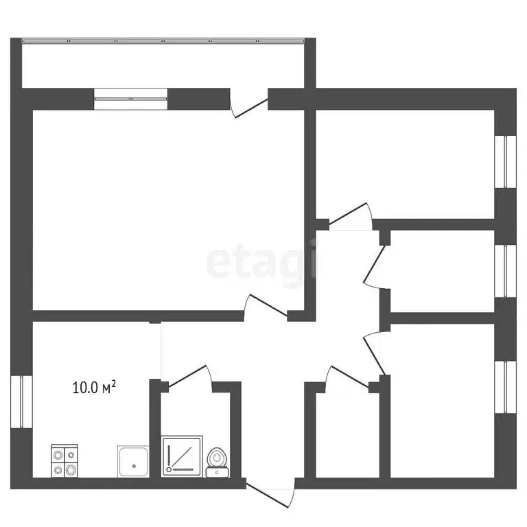 3-комнатная квартира: Богандинский, Рабочая улица, 10В (79.9 м) - Фото 0