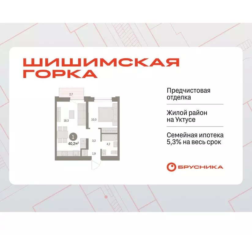 1-комнатная квартира: Екатеринбург, улица Гастелло, 18 (40.24 м) - Фото 1