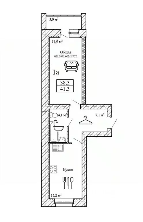 1-к кв. Тамбовская область, Тамбовский муниципальный округ, д. Крутые ... - Фото 1