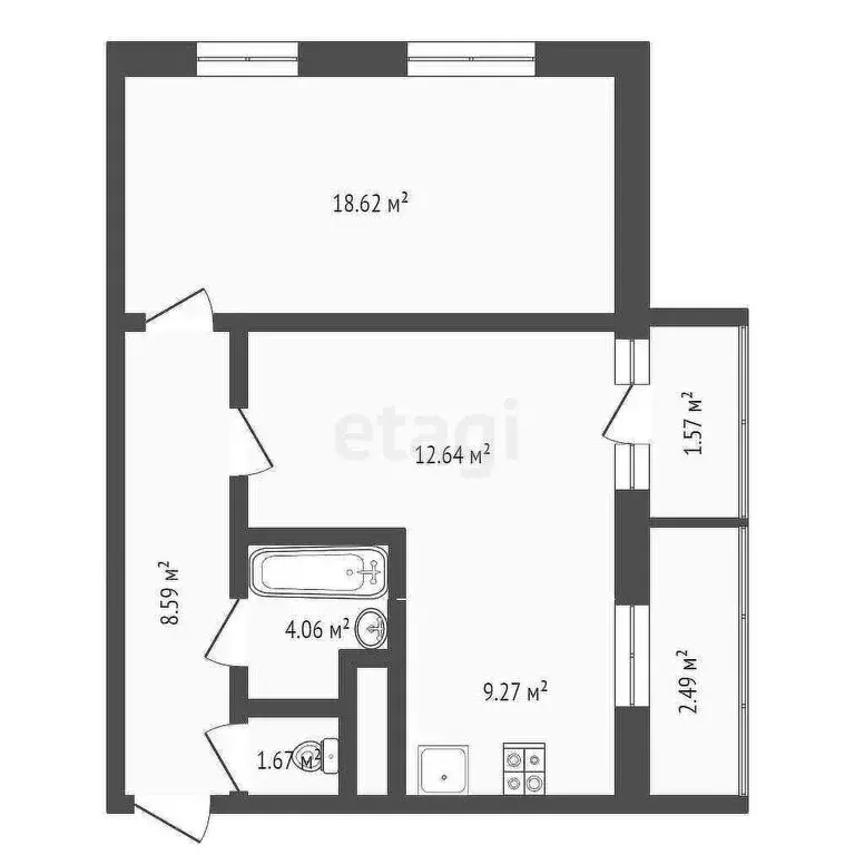 2-комнатная квартира: Туапсе, улица Портовиков, 39/4 (60 м) - Фото 0