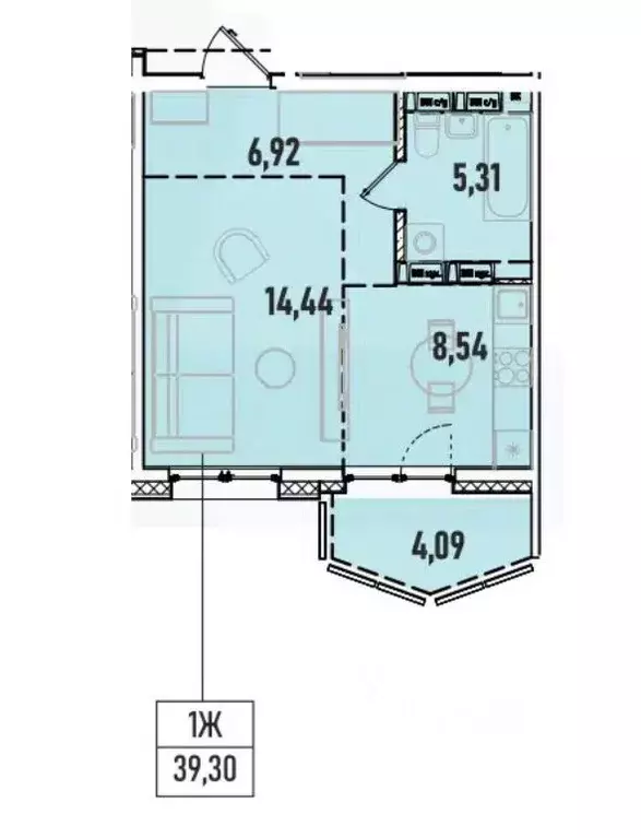 1-к кв. Иркутская область, Иркутск Донская ул. (39.3 м) - Фото 1