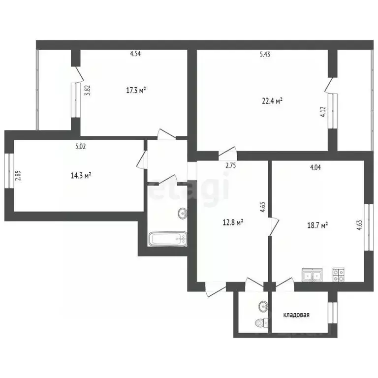 3-к кв. Чувашия, Чебоксары ул. Алексея Талвира, 14 (106.2 м) - Фото 2