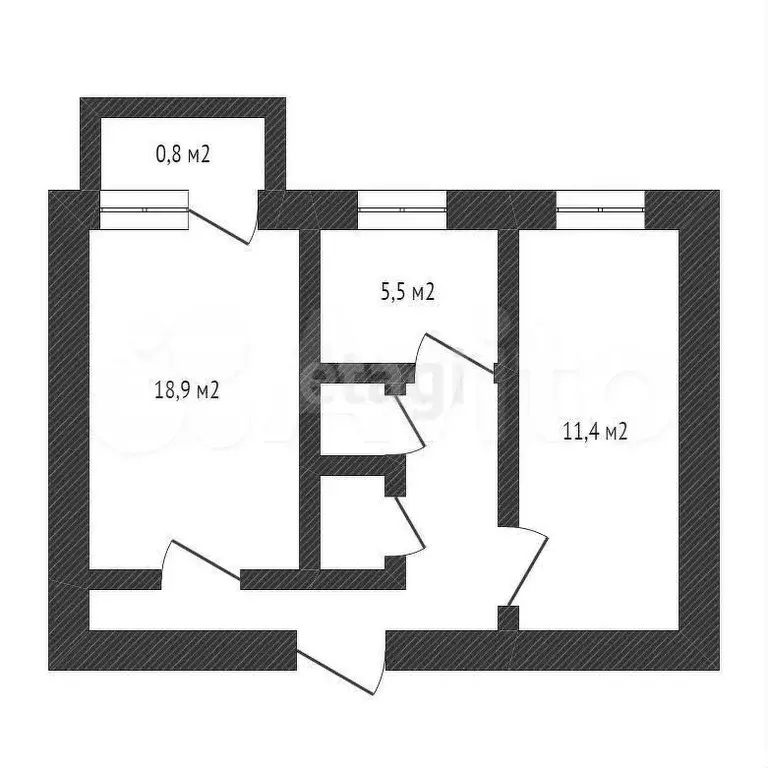 2-к. квартира, 43,6 м, 2/5 эт. - Фото 0