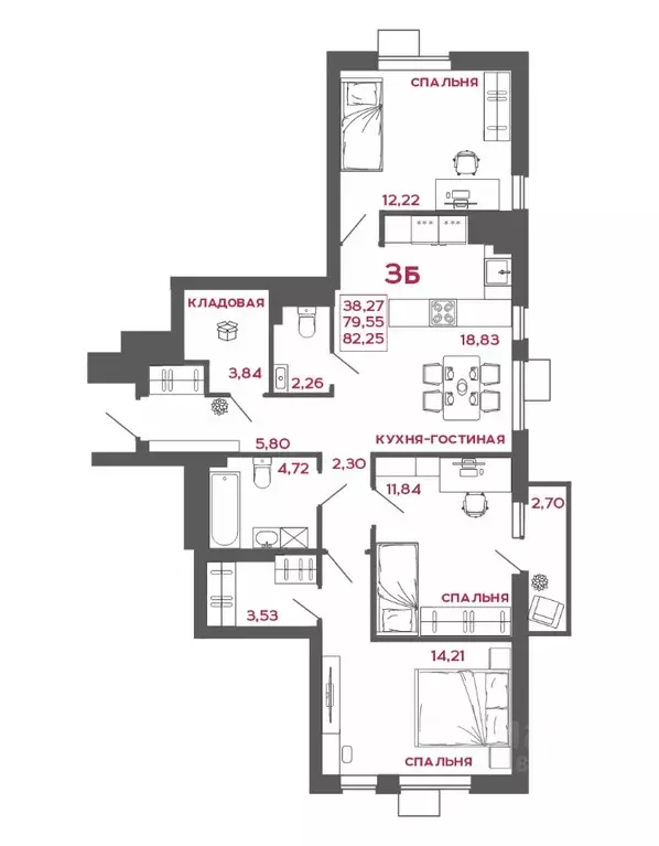 3-к кв. Пензенская область, Пенза Микрорайон Новобережье жилой ... - Фото 1