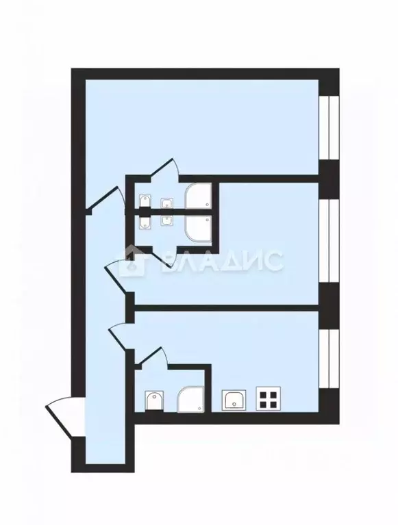 3-к кв. Владимирская область, Владимир ул. Усти-на-Лабе, 17 (50.0 м) - Фото 1