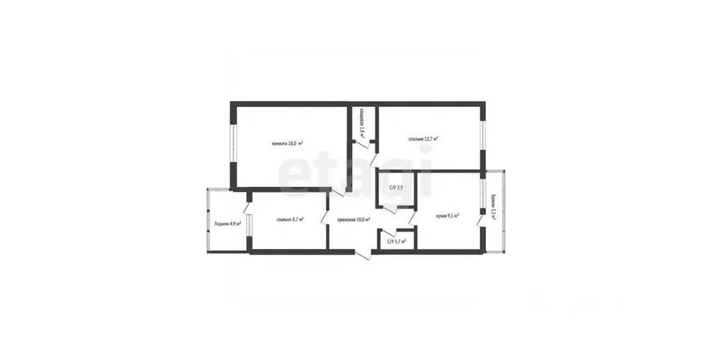 3-к кв. Краснодарский край, Тимашевск ул. Ленина, 88 (64.6 м) - Фото 1