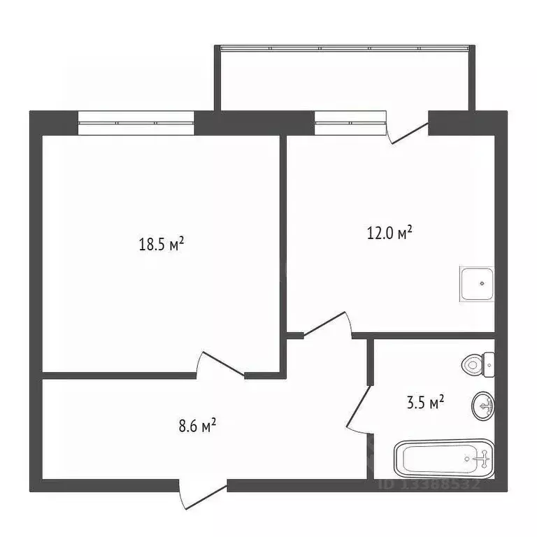 1-к кв. Красноярский край, Красноярск ул. Апрельская, 4 (42.4 м) - Фото 2