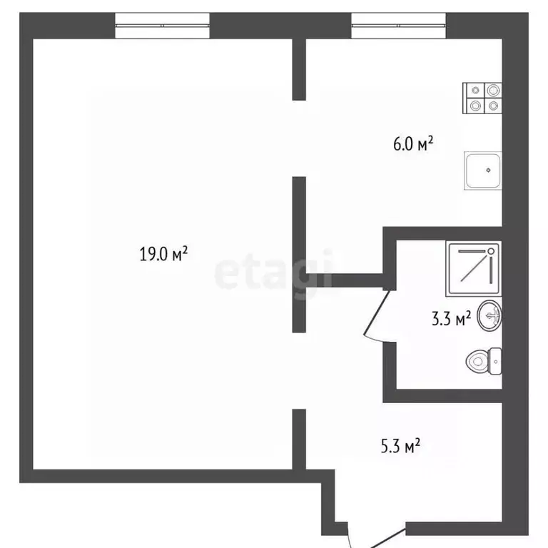 1-к кв. Тюменская область, Тюмень ул. Коммунаров, 4 (33.3 м) - Фото 2