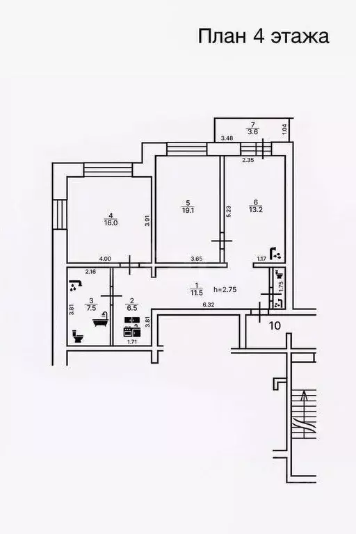3-к кв. Иркутская область, Иркутск ул. Дыбовского, 8/13 (73.8 м) - Фото 2
