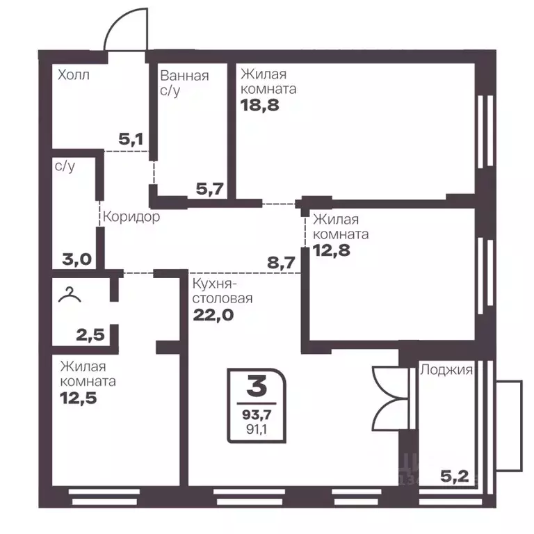 3-к кв. Челябинская область, Магнитогорск ул. Притяжения (91.1 м) - Фото 1
