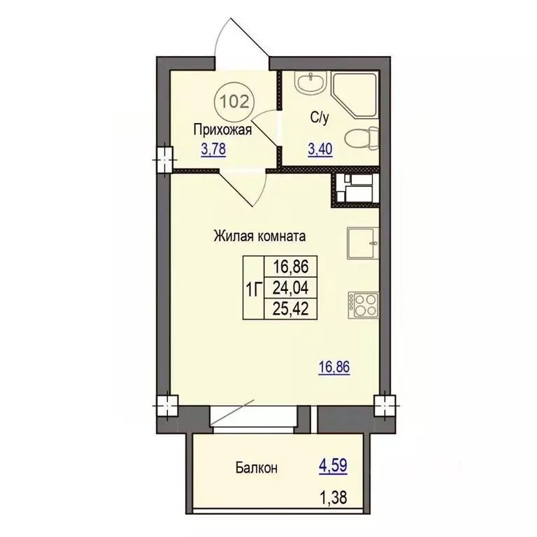 1-к кв. Псковская область, Псковский район, Завеличенская волость, д. ... - Фото 1