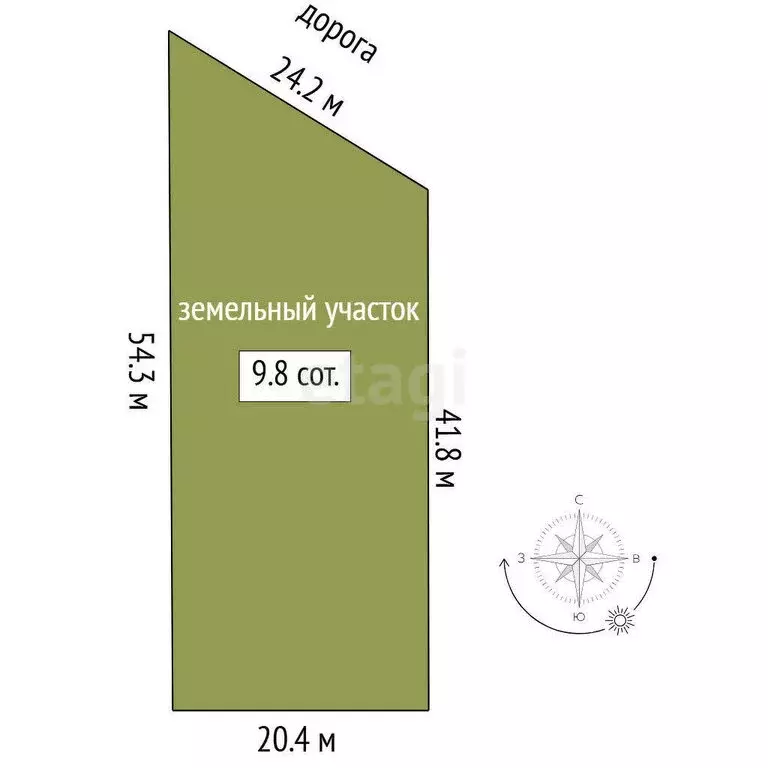 Участок в Тюмень, Ленинский округ (975 м) - Фото 0