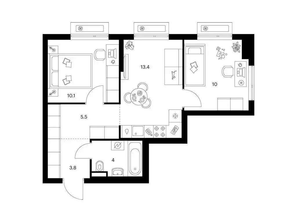 2-комнатная квартира: Зеленоград, 22-й микрорайон, ЖК Зелёный Парк, ... - Фото 1