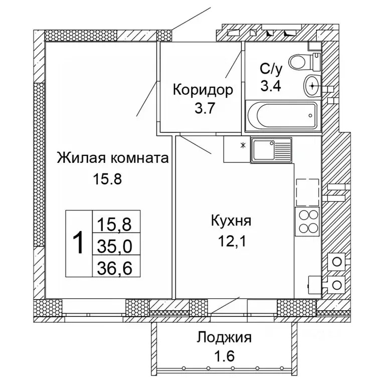 1-к кв. Волгоградская область, Волгоград ул. 70-летия Победы, 19А ... - Фото 0