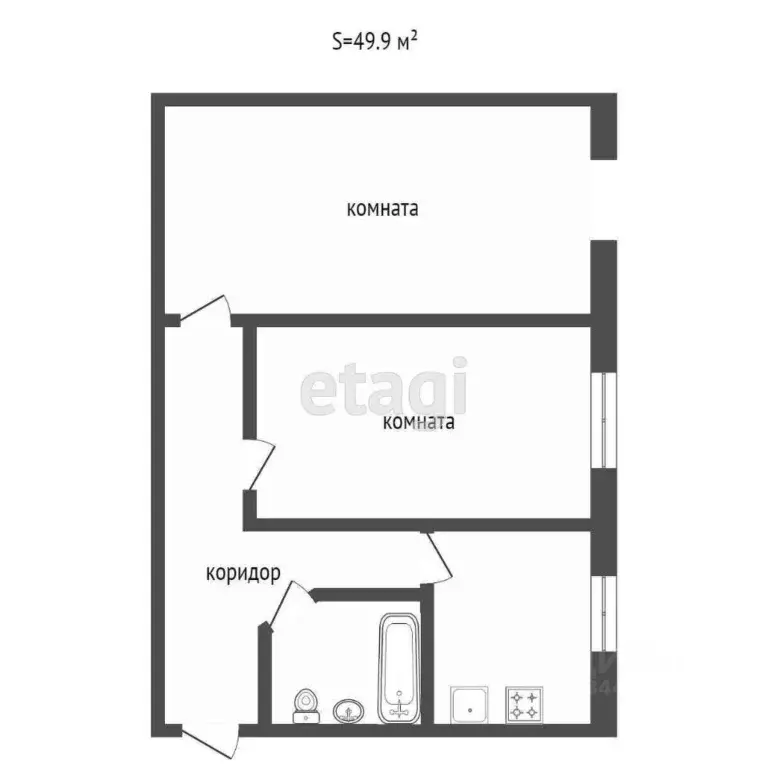 2-к кв. Тюменская область, Ишим Береговая ул. (49.9 м) - Фото 1