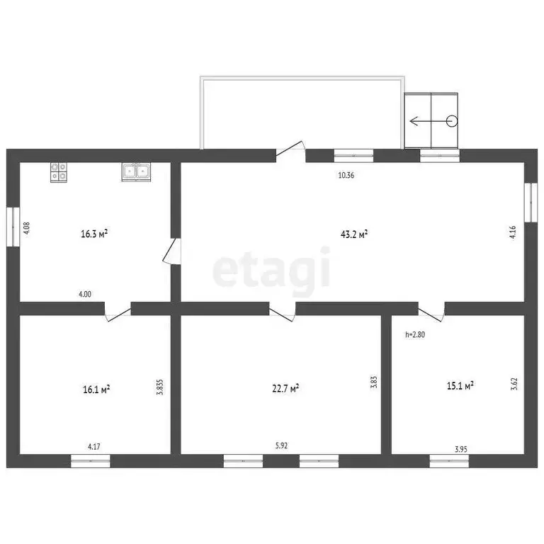Дом в Саки, Евпаторийская улица (113.4 м) - Фото 0
