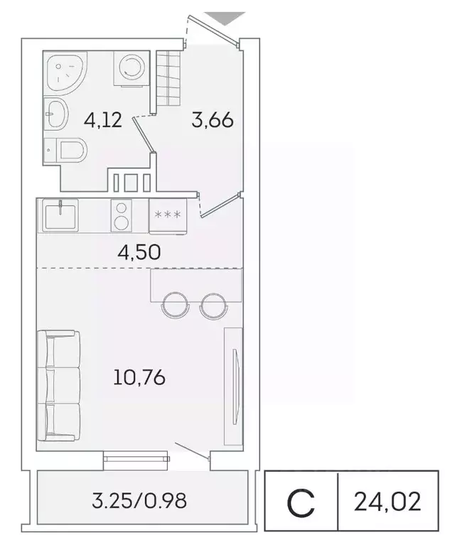 Студия Ленинградская область, Мурино Всеволожский район, ул. Графская, ... - Фото 1
