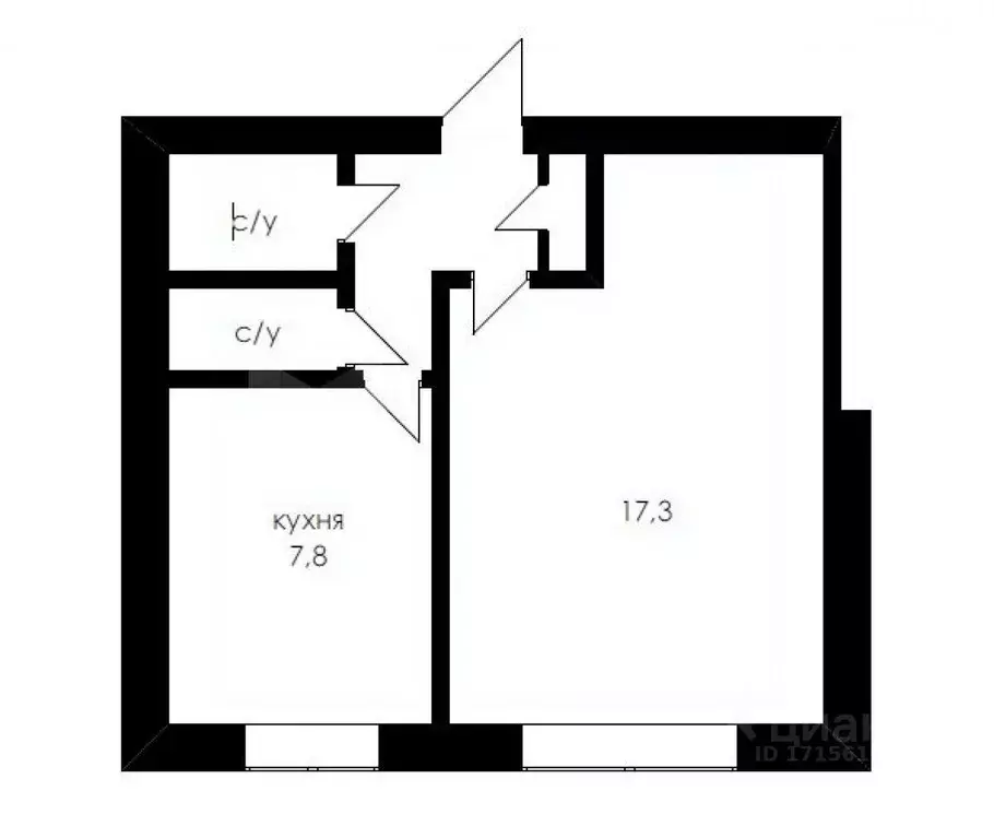 1-к кв. Тюменская область, Тюмень ул. Спорта, 95 (34.6 м) - Фото 2