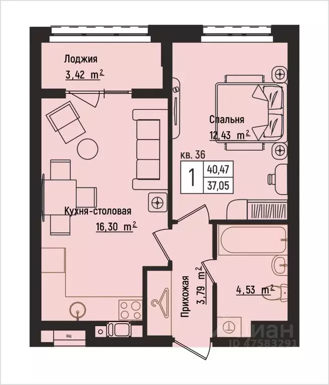 1-к кв. Нижегородская область, Нижний Новгород Литературная ул., 5 ... - Фото 1