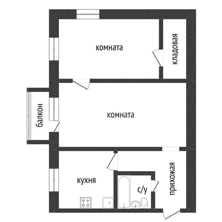 2-комнатная квартира: Курган, Чернореченская улица, 93 (44.3 м) - Фото 1