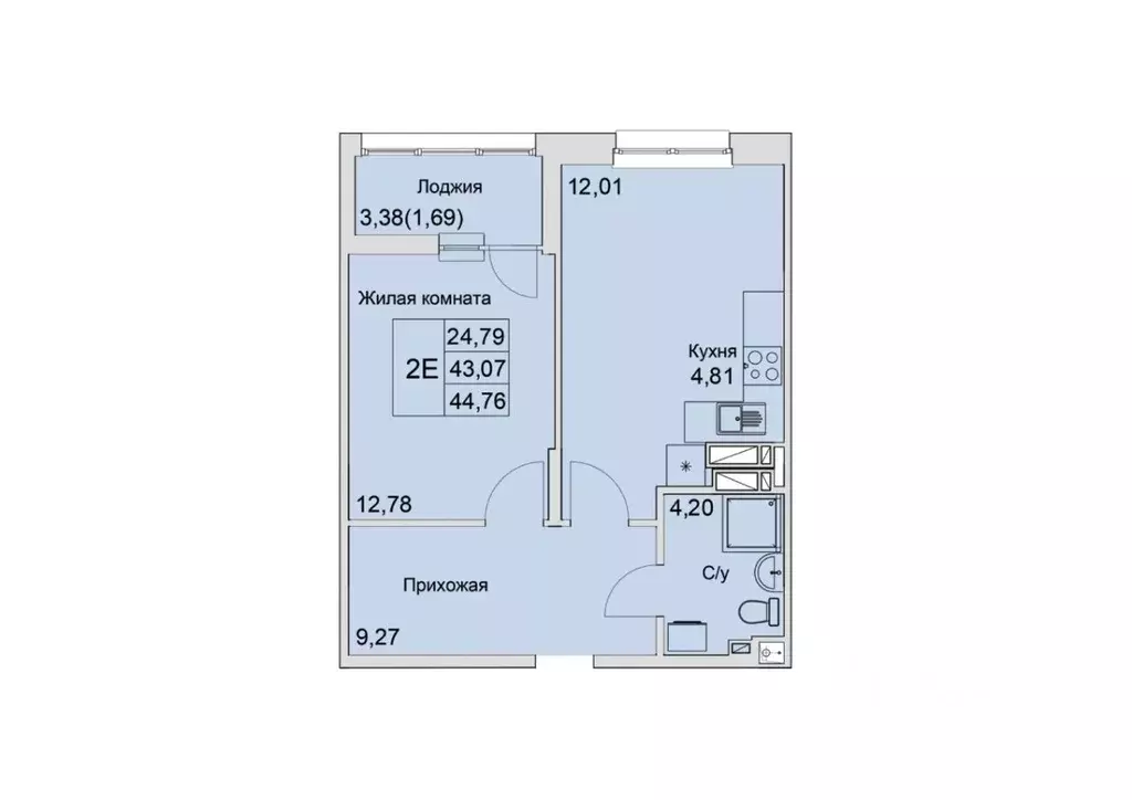 2-к кв. Ростовская область, Батайск  (44.76 м) - Фото 1
