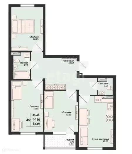 Продаётся 3-к квартира, 82.46 м - Фото 1