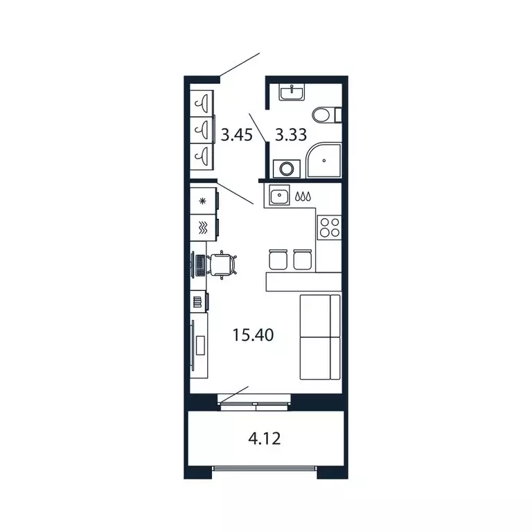 Квартира-студия: Новоселье, Центральная улица, 30к1 (21.9 м) - Фото 1
