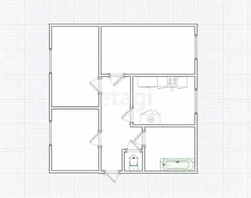 3-к кв. Костромская область, Кострома Пятницкая ул., 32 (71.2 м) - Фото 1