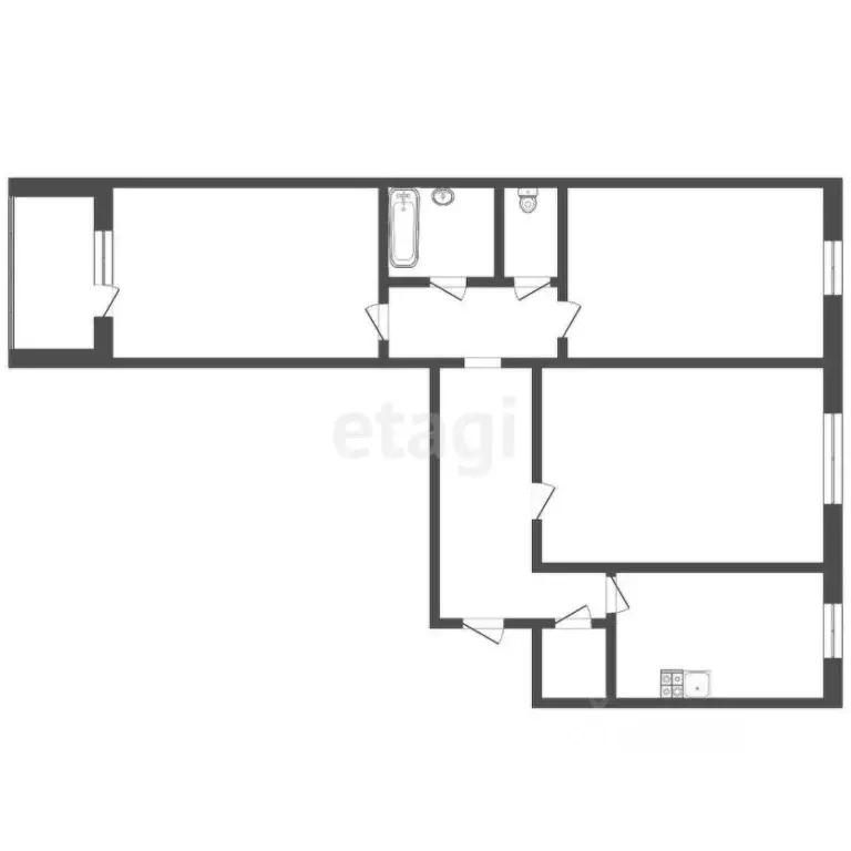 3-к кв. Татарстан, Набережные Челны 46-й комплекс, 1 (63.0 м) - Фото 2