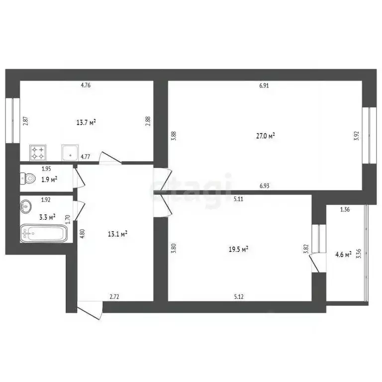 2-к кв. Башкортостан, Стерлитамак Солнечный мкр, ул. Юрматинская, 12 ... - Фото 2