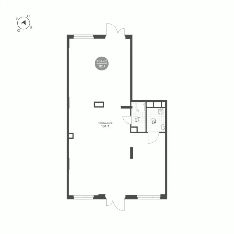 Помещение свободного назначения (112.1 м) - Фото 1