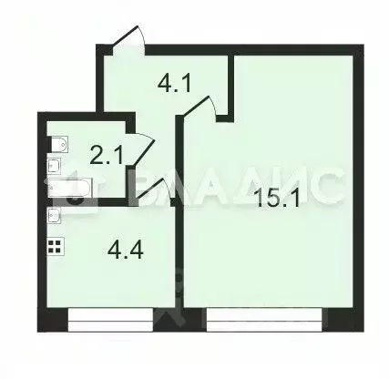 1-к кв. Нижегородская область, Нижний Новгород Юбилейная ул., 18 (25.7 ... - Фото 1